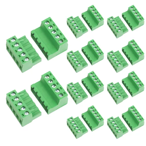 Miniatura 7 de 10 pares de conectores de bloque de terminales de tornillo enchufables de 2 pines de 5,08 mm de paso con enchufe Phoenix para cable de 28-12AWG