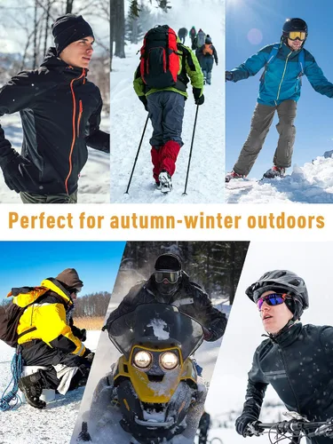 Miniatura 7 de Blulu Máscara de esquí para hombres de punto máscara facial completa de invierno pasamontañas de 1 agujero sombrero de esquí para clima frío hombres