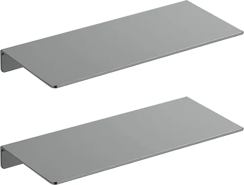 Miniatura 13 de Danpoo Pequeño estante flotante para almacenamiento en la pared, mini estante de exhibición para coleccionables, estante de pared de metal para Negro