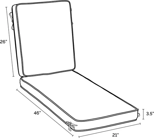 Miniatura 3 de Arden - Cojín de espuma de lujo de 21 x 72 pulgadas para exteriores, doble soldado, fabricado con tela de rendimiento PROFOAM, a prueba de lluvia