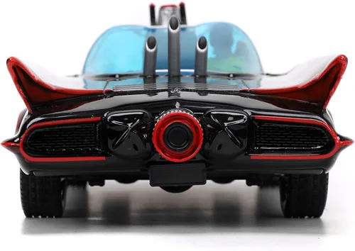 Miniatura 8 de Toy Cars DC Comics Serie de TV clásica 1:24 Batman Batmobile - Coche fundido a presión y figuras de Batman, Robin, Pingüino y el Joker de 2.75