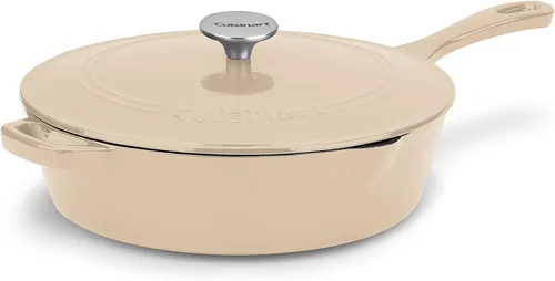 Miniatura 17 de Cuisinart Freidora de pollo de hierro fundido de 12 pulgadas con tapa, capacidad de 4.5 cuartos de galón, interior esmaltado de porcelana, apta