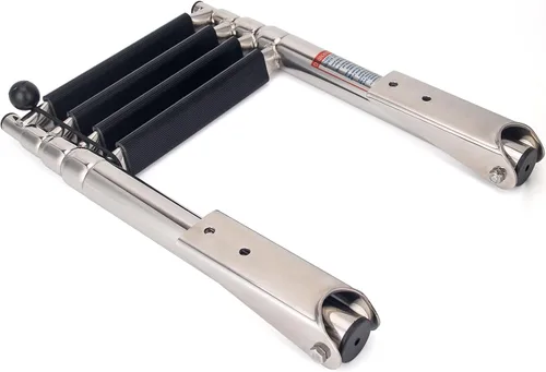 Miniatura 9 de Escalera telescópica para barco de 4 escalones, acero inoxidable 316 de grado marino, capacidad de 900 libras, peldaños antideslizantes y pasamanos