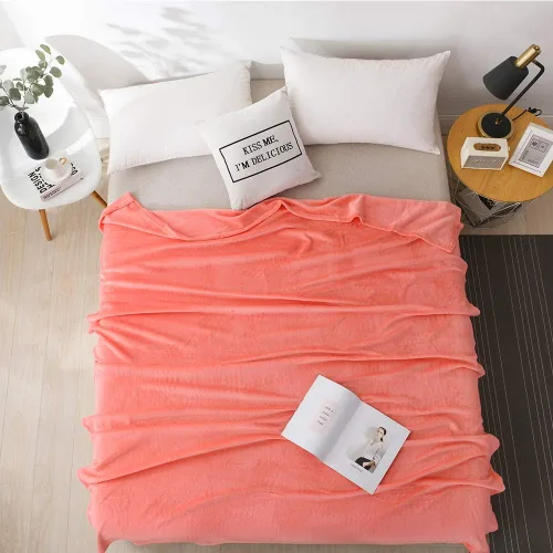 Miniatura 5 de NANPIPER manta decorativa gruesa y ultrasuave de microfelpa, para todas las estaciones, manta peluda de microfibra prémium para sofá y sillón, Coral