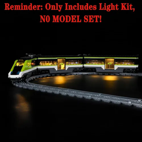 Miniatura 6 de Juego de luces LED compatibles con Lego 60337 Express Passenger Train City Building Blocks Model - Juego de modelos no incluidos