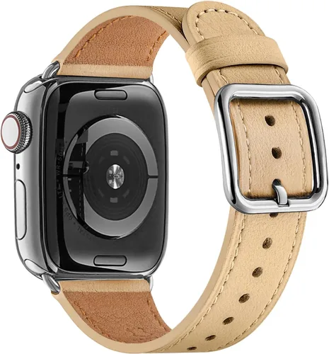 Miniatura 50 de MNBVCXZ Correas de cuero compatibles con Apple Watch para mujeres, correa de repuesto genuina para iWatch Series 11 10 9 8 7 6 5 4 3 2 1 SE 3 SE 2
