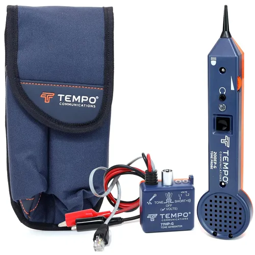 Miniatura 10 de TEMPO 200EP-G trazador de cables profesional con sonda, conector para auriculares, linterna, LED, punta conductora, toner de cables y rastreador