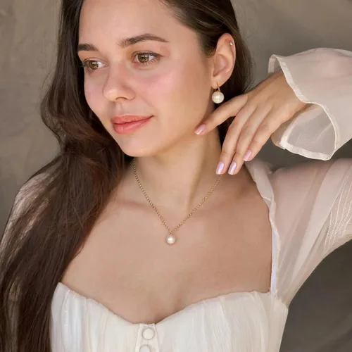 Miniatura 35 de Aretes colgantes de plata de ley 925 seleccionados a mano AAA+ de 7.5 a 0.315 in con perlas cultivadas de agua dulce blancas para mujer