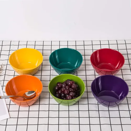 Miniatura 5 de KOXIN-KARLU Cuencos de melamina de 6 pulgadas, cuencos de cereales de 26 onzas, juego de 6 unidades, multicolor, 100% melamina, aptos