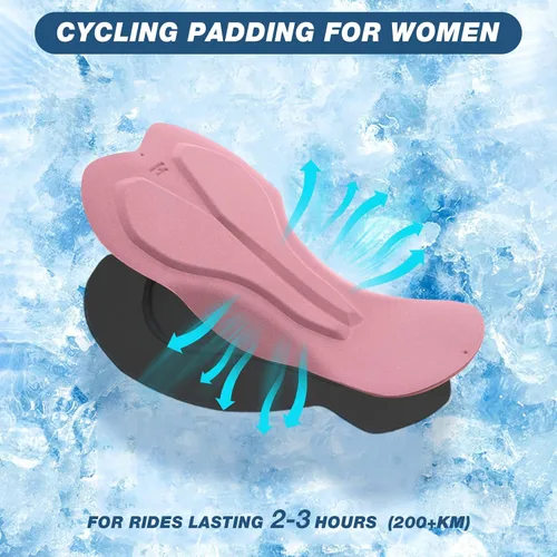 Miniatura 6 de Santic Pantalones cortos de ciclismo para mujer, mallas transpirables acolchadas