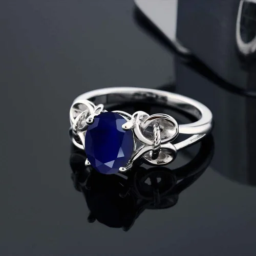 Miniatura 4 de Gem Stone King Anillo de compromiso ovalado con piedra natal para mujer, plata de ley 925, ovalado de 0.354 x 0.276 in, anillo de compromiso