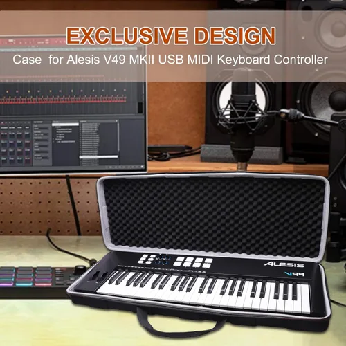 Miniatura 8 de LTGEM - Funda para controlador de teclado MIDI USB Alesis V49 MKII, almacenamiento duro, bolsa protectora de viaje