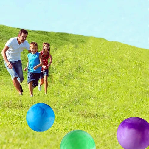 Miniatura 5 de 4 pelotas hinchables marmoleadas y 1 bomba de 9 pulgadas, bolas sensoriales inflables de playa, pelotas hinchables para el patio de recreo escolar