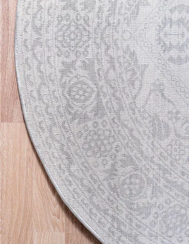 Miniatura 10 de Unique Loom Boston Collection - Alfombra de área con medallón (3 pies 3 pulgadas, redonda, blanco/gris)