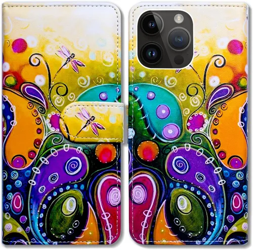Miniatura 11 de Bcov Funda para iPhone 15 Pro Max, funda de piel con tapa y soporte para tarjeta y soporte para iPhone 15 Pro Max