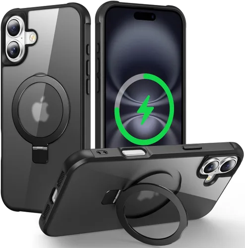 Miniatura 182 de CHAOFEnG Funda magnética compatible con iPhone 11 con soporte, prueba de caídas de grado militar, compatible con imán, anillo translúcido, parte