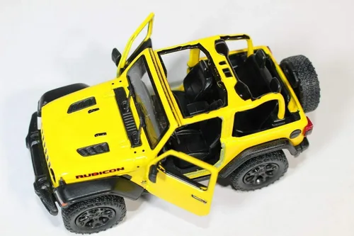 Miniatura 4 de KiNSMART - Coche de juguete de réplica de modelo fundido a presión a escala 1:34, Jeep Wrangler Rubicon todoterreno 4x4 de 12,7 cm