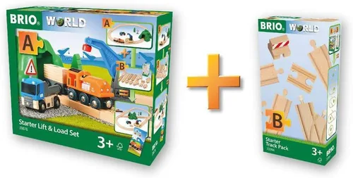 Miniatura 7 de Set de inicio BRIO Lift&Load de juguete de tren de madera duradero Seguro para niños Fomenta la creatividad Compatible con todos