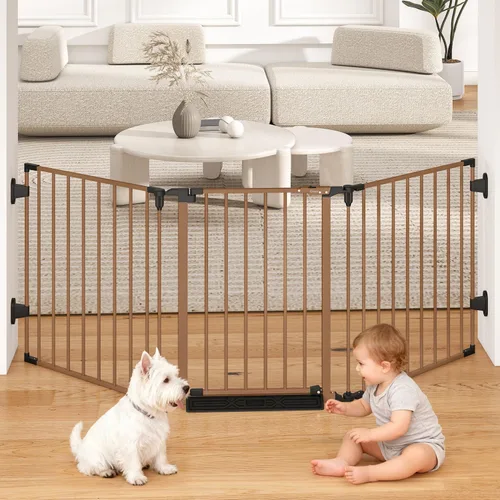 Miniatura 13 de Puerta de bebé extra ancha de 29.4 a 78 pulgadas, puertas largas para perros para puertas y escaleras, puerta de seguridad grande esencial para Negro