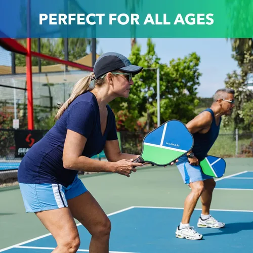 Miniatura 6 de HAJIMARI USAPA - Juego de 4 raquetas de pickleball con bolas para interiores y exteriores, bolsa de transporte Paleta ligera de fibra de carbono