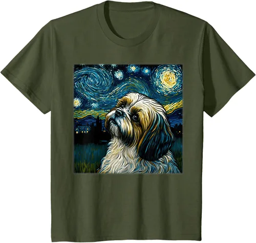 Miniatura 9 de Camiseta Surrealism Starry Night Shih Tzu Dog