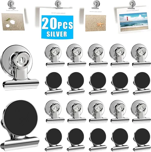 Miniatura 8 de DIYMAG Clips magnéticos, paquete de 20 imanes para nevera, marco de fotos personalizado, collage para portarretratos de crucero resistente, regalo