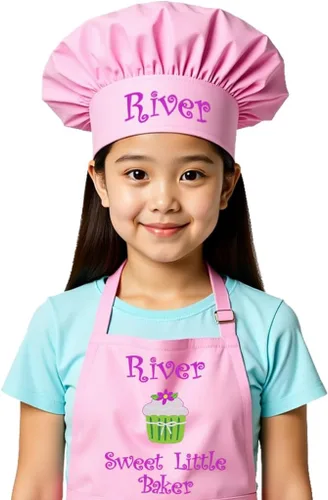 Miniatura 11 de Delantal bordado personalizado y sombrero de chef para niños y niñas, regalo divertido en la cocina (añade un juego de nombre, largo con sombrero)
