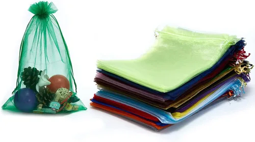 Miniatura 9 de 25 bolsas de organza con cordón de 8 x 12 pulgadas, regalo de fiesta de boda, juguetes, bolsas de maquillaje, bolsa de regalo Negro