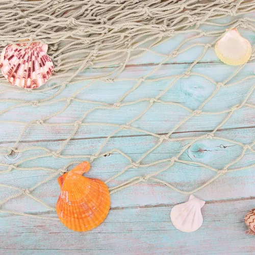Miniatura 6 de Paquete de 2 Decoraciones de Red de Pesca para Fiesta Beige