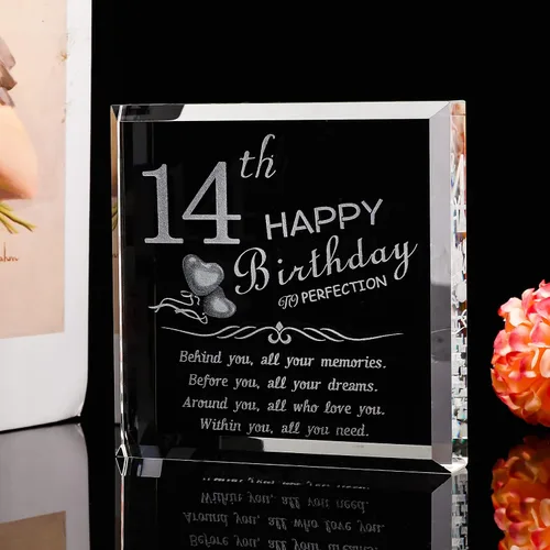 Miniatura 4 de Movdyka Ideas de regalo para niñas de 14 años, divertidos bloques de cristal grabados personalizados detrás de todos los recuerdos, regalos de feliz