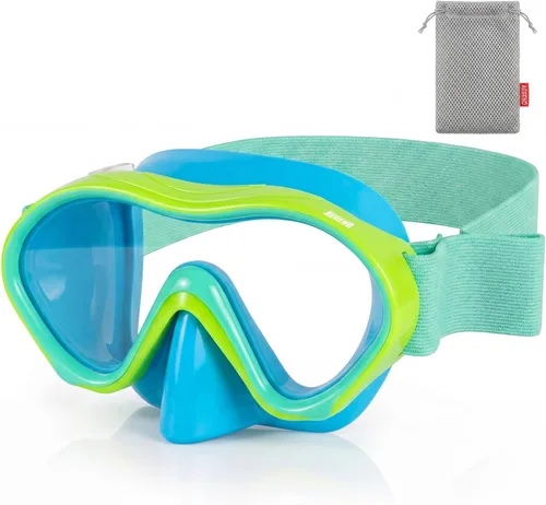 Miniatura 20 de Aegend Gafas de natación para niños con cubierta de nariz para niños de 3 a 15 años, correa de tela tejida, antivaho sin fugas