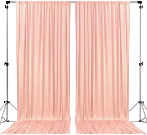 Miniatura 19 de AK TRADING CO. Cortinas de telón de fondo de poliéster IFR de 10 pies x 8 pies con bolsillos para varillas - Cortinas para decoración de ventana