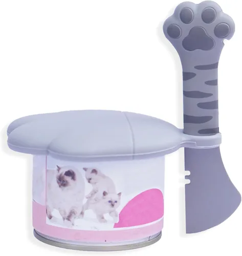 Miniatura 11 de Meow&Woof Tapa y cuchara para latas de comida para gatos, cubierta sin BPA para almacenamiento de alimentos húmedos de animales, reutilizable