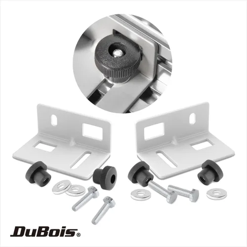 Miniatura 2 de DuBois 51032 Soportes de pista múltiple con pernos hexagonales y tornillos de perilla de montaje, 1/4"-20 x 1", paquete de 2
