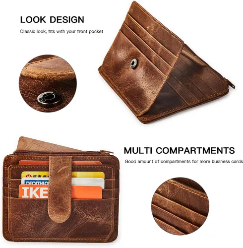 Miniatura 6 de BRASS TACKS LEATHERCRAFT Vintage Top Grain Leather Wallet for Men Gift Box