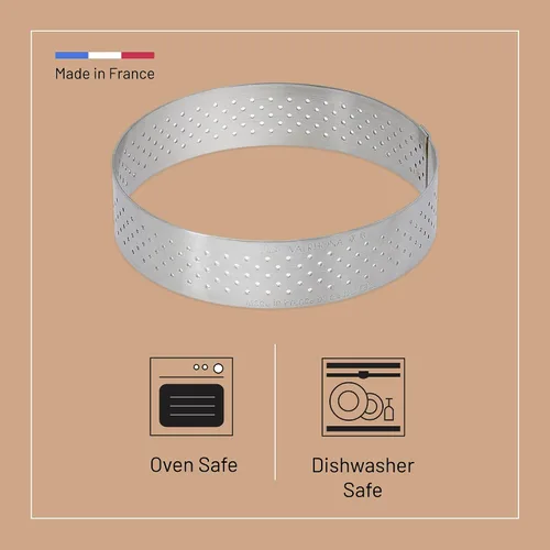 Miniatura 3 de de Buyer Anillo redondo perforado para tartas – 2 pulgadas de diámetro, 0.8 pulgadas de altura – perfecto para hornear tartas maravillosamente