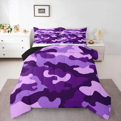 Miniatura 20 de Erosebridal Juego de edredón con estampado de leopardo, tamaño individual para niños, edredón de guepardo occidental, negro y gris, juego de ropa