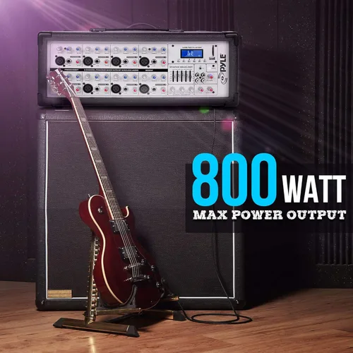 Miniatura 4 de Pyle PMX840BT Mezclador de escenario con alimentación de 800W con Bluetooth - Sistema de sonido de audio profesional de 8 canales con reproductor