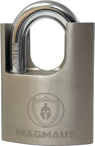 Miniatura 4 de Magmaus SDL/50 [grillete cerrado] Cerradura resistente con 3 llaves - [acero inoxidable] Candado resistente a la intemperie para uso en exteriores