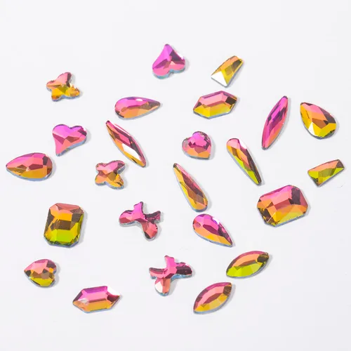 Miniatura 5 de Kit de diamantes de imitación para uñas, 9080 diamantes de imitación con parte trasera plana para decoración de cristales de uñas, corazones