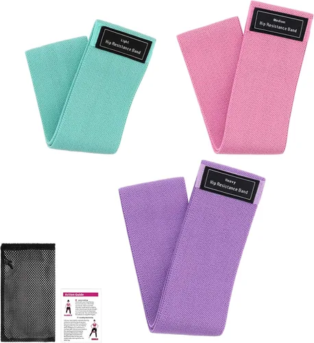 Bandas de glúteos para entrenamiento de glúteos, paquete de 3 bandas de resistencia de tela para mujeres y hombres, bandas antideslizantes para