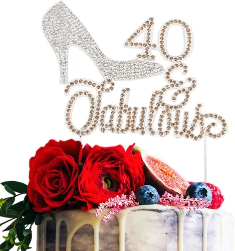 Miniatura 8 de LINGTEER 30 fabulosos adornos para tartas de cristal con diamantes de imitación de tacón alto, color rosa, perfecto para 30 cumpleaños, aniversario