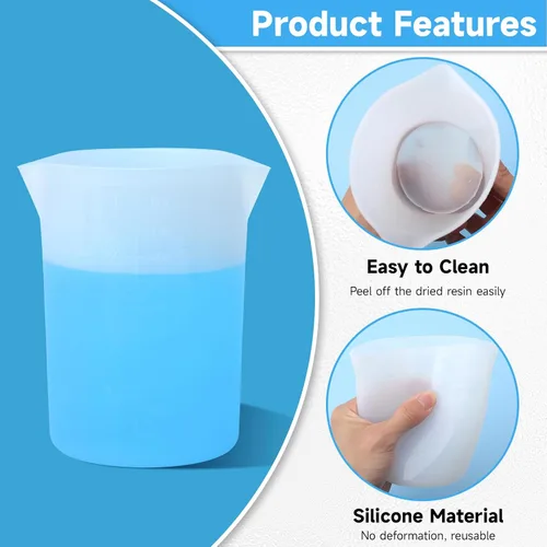 Miniatura 4 de Gartful Vasos medidores de silicona grandes de 15.2 fl oz, vasos de resina reutilizables de 15 onzas para epoxi, moldes de fundición, slime
