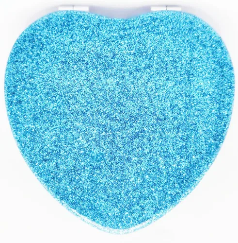 Miniatura 15 de Bonito espejo compacto en forma de corazón para bolso, espejo de viaje negro con purpurina, espejo de bolsillo pequeño de cuero, espejo