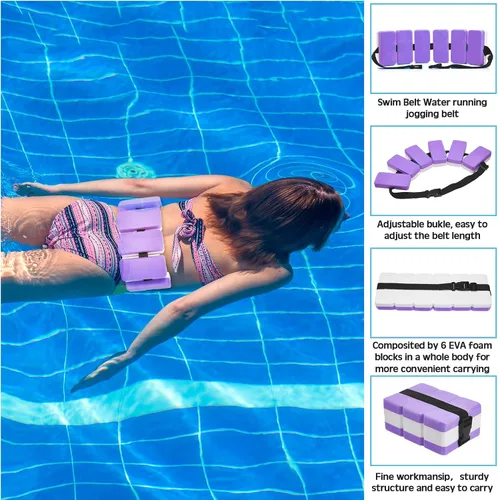 Miniatura 3 de Juego de 5 ejercicios acuáticos para piscina, incluye 2 mancuernas ligeras de agua, 2 pesas de natación de tobillo y cinturón de natación