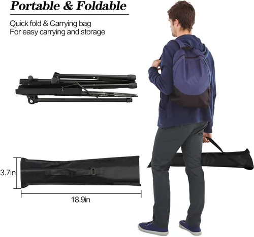 Miniatura 6 de DkOvn 1 paquete de soporte para partituras, con clip para partituras y bolsa de transporte