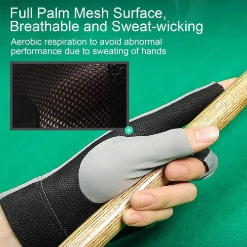 Miniatura 5 de Gofidin 2 guantes de piscina transpirables, de elastano, para mano izquierda, tres dedos, accesorios de entrenamiento de billar