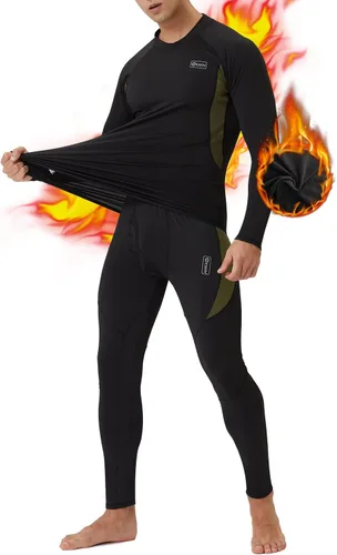 Miniatura 9 de CL convallaria Conjunto de ropa interior térmica para hombre con bragueta, capa base larga para invierno, equipo de caza, parte superior e inferior