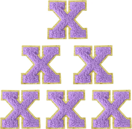 Miniatura 69 de 6 piezas de parches de letras de chenilla autoadhesivas, parches de letras preppy de 2 pulgadas para bolsos, ropa y sombreros, grandes pegatinas