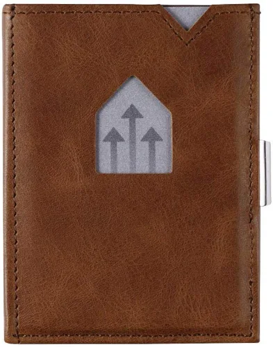 Miniatura 3 de EXENTRI Billetera Trifold de cuero - bloqueo RFID con clip de bloqueo de acero inoxidable